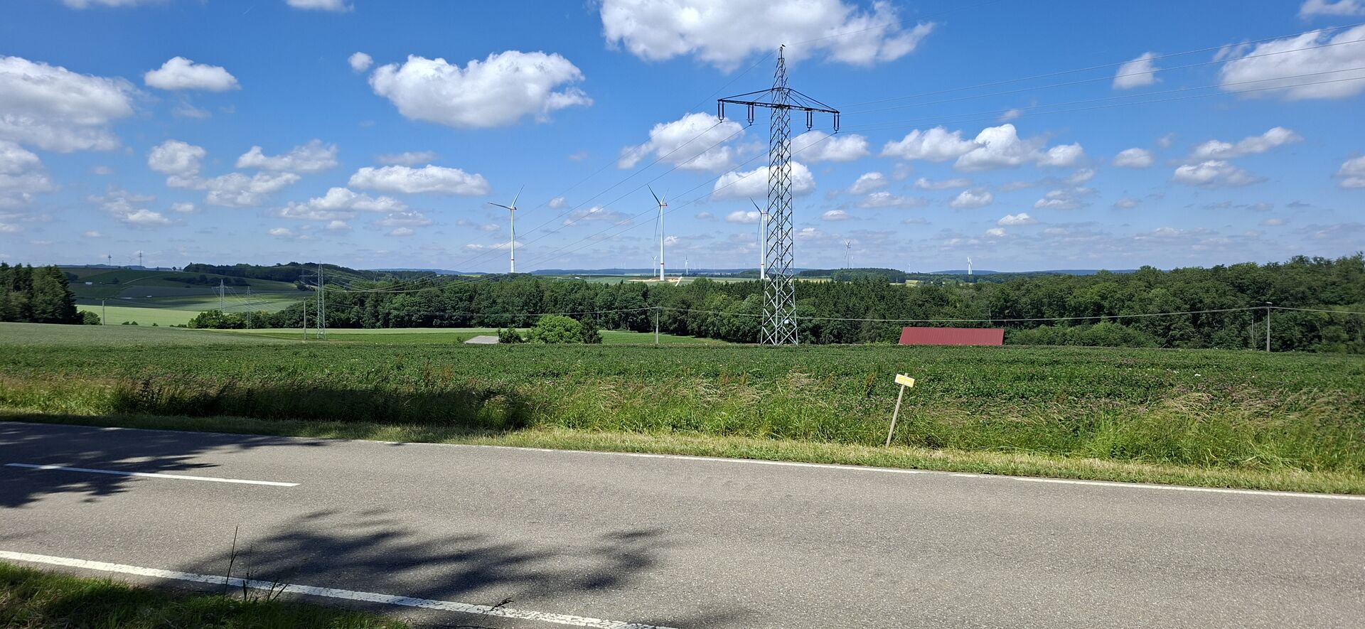 Landschaft auf der E-Bike-Strecke nördlich von Ulm