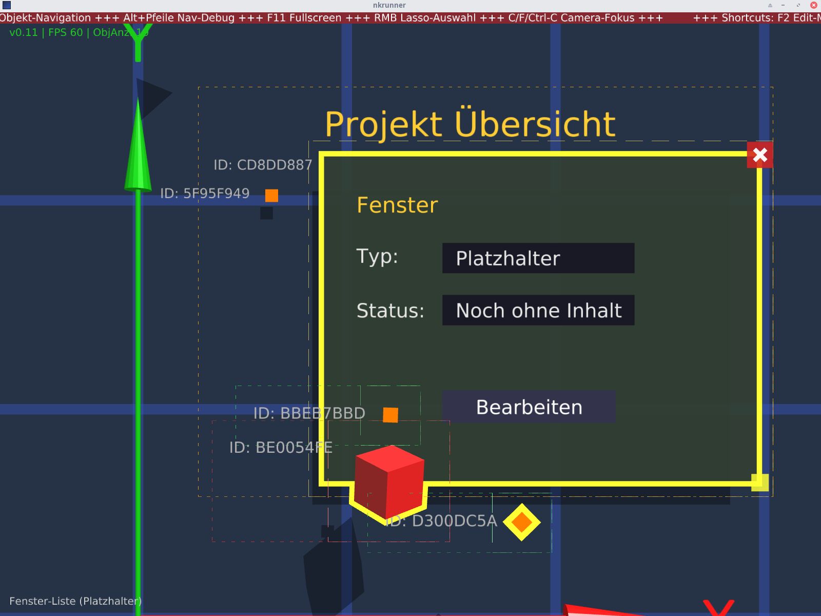 Aktueller Stand der UI mit Viewports und Masken