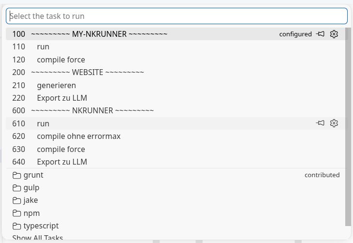 Stabiles VS-Code-Tasks-Dropdown ohne History
