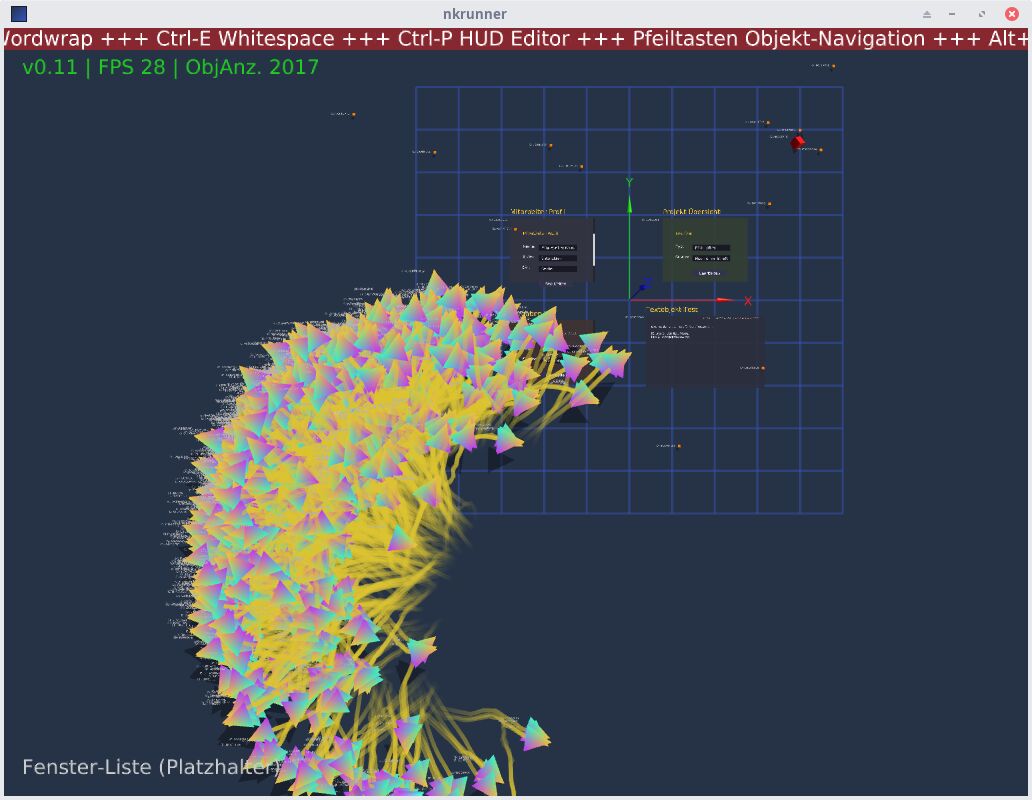 Hauptansicht der Engine v0.11 mit erweiterten Render-Objekten